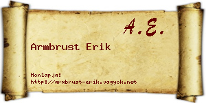 Armbrust Erik névjegykártya